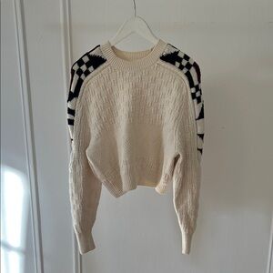 Isabel Marant Cream and Black Patterned Sweater
